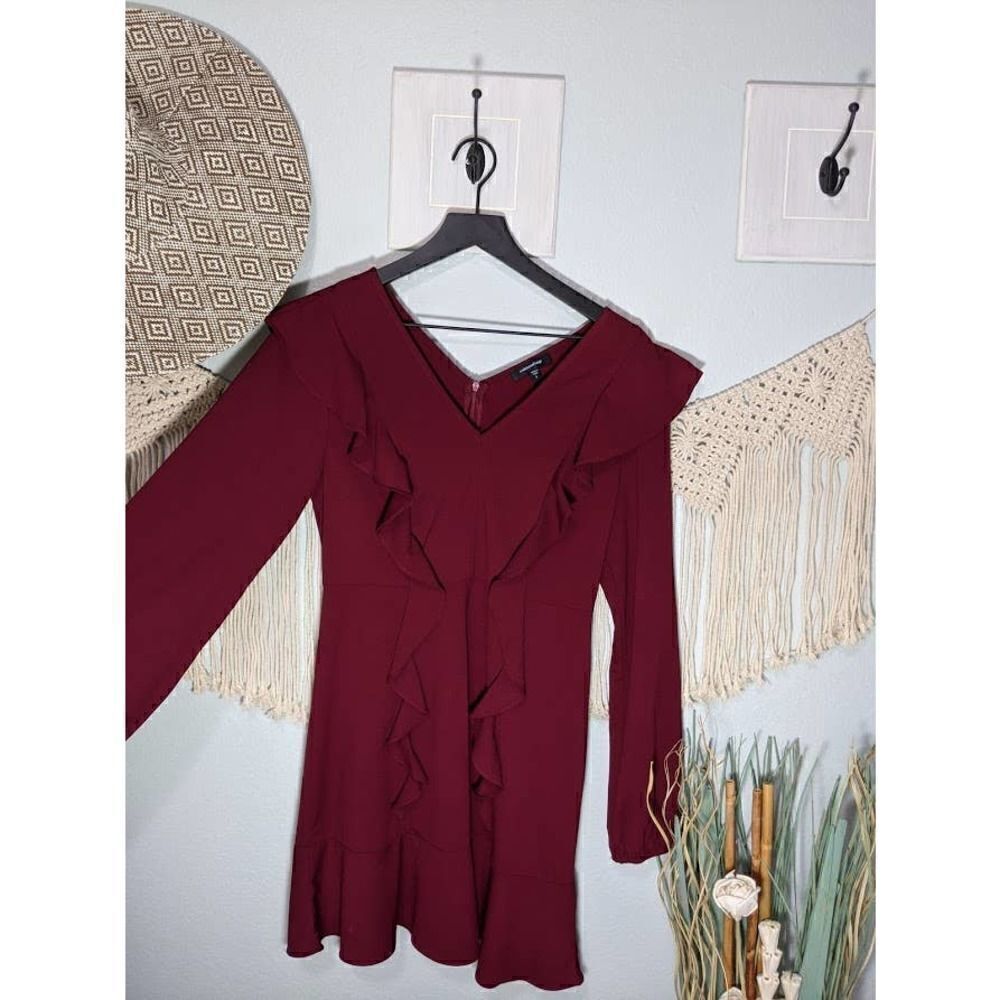 Mittoshop Ruffle Maroon Dress - Picture 2 of 16